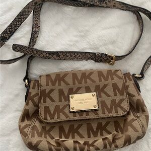 Michael Kors Tan Monogram Crossbody Bag